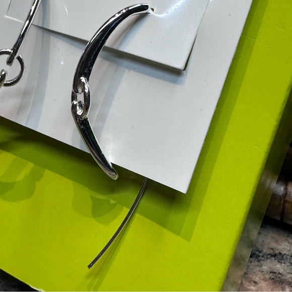 Nine West- Silver Tone Threader Earrings, NWT - Picture 3 of 6